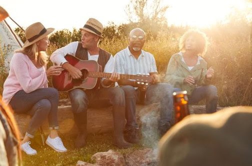 guitar group outdoors